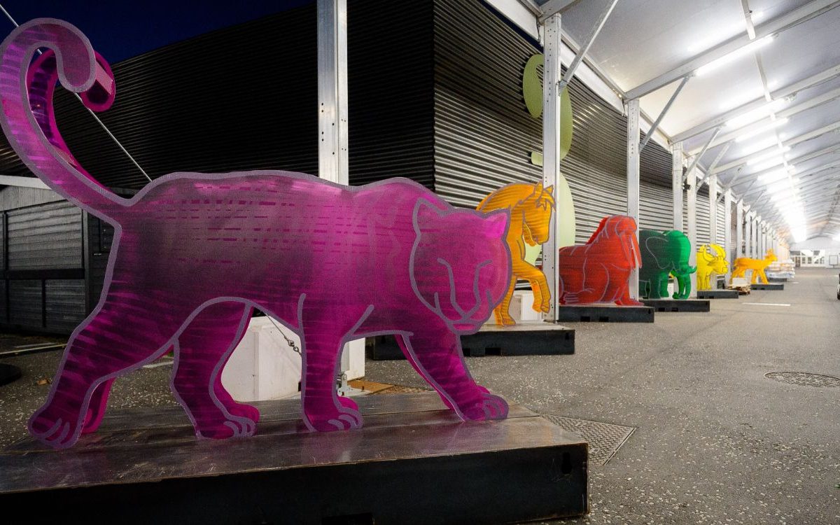 The COP21 climate summit venue and pavilions at Le Bourget, near Paris